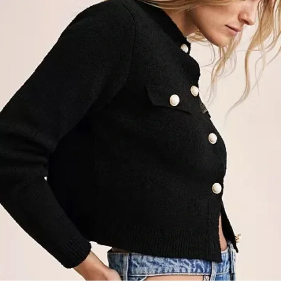 π MANGO Women's Knitted Cardigan with Jewel . - Picture 2 of 10